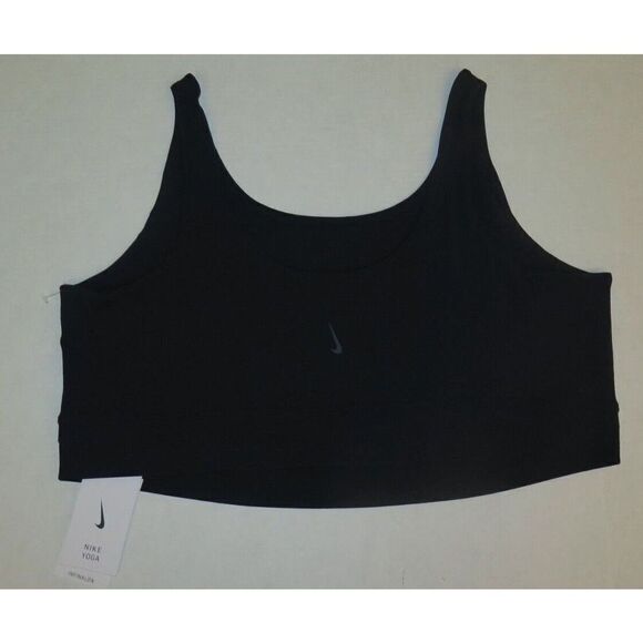 Nike Yoga CZ3286 Women Plus Sz 3X Black/Dk Smoke Gray Infinalon Cropped Tank - Picture 1 of 5
